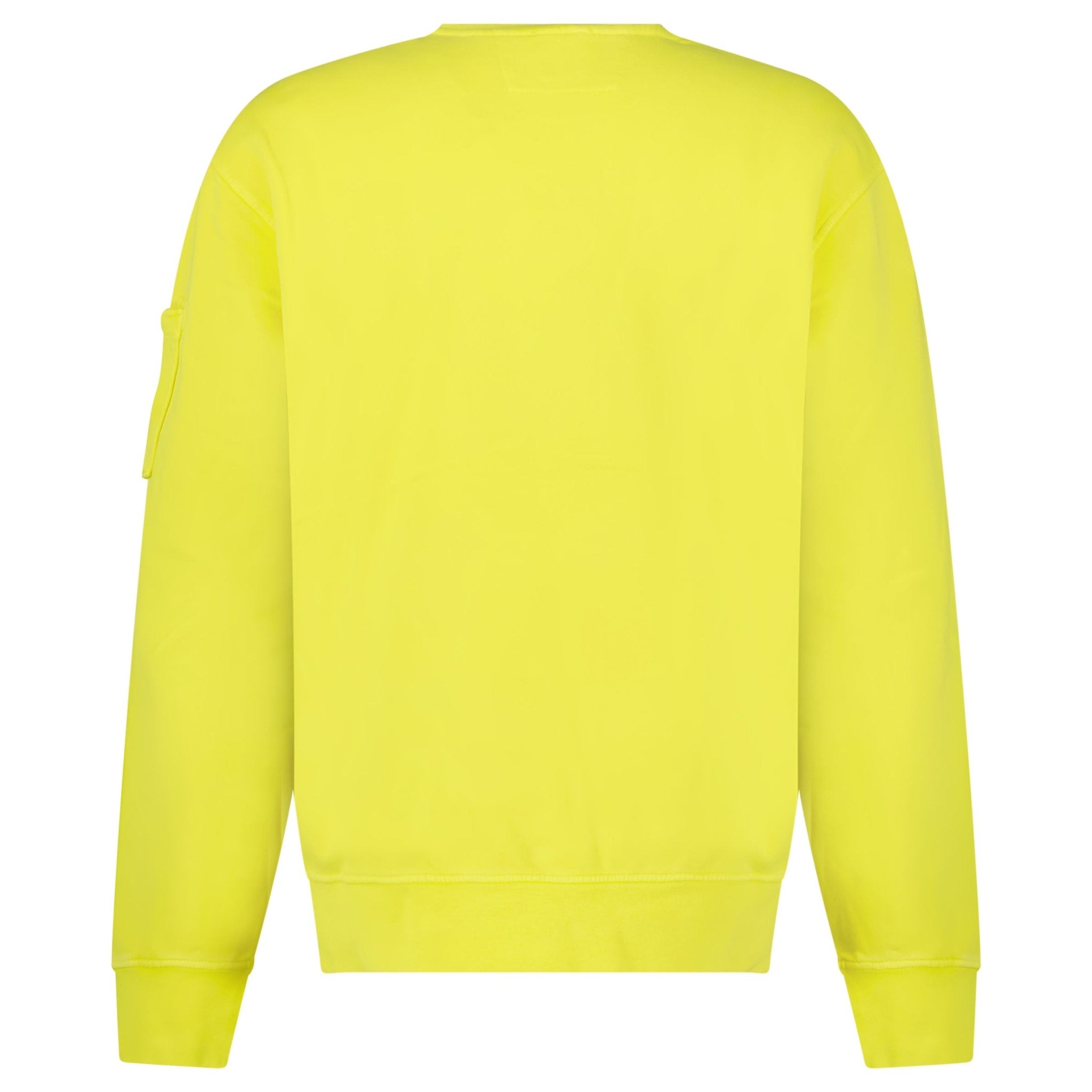 CP Company Brushed and Emerized Diagonal Fleece Crewneck Sweatshirt in Green Sheen