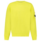 CP Company Brushed and Emerized Diagonal Fleece Crewneck Sweatshirt in Green Sheen