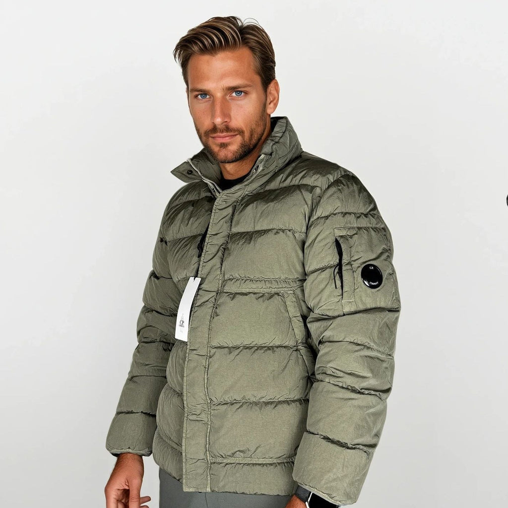 CP Company Chrome-R Down Jacket in Gunmetal Grey