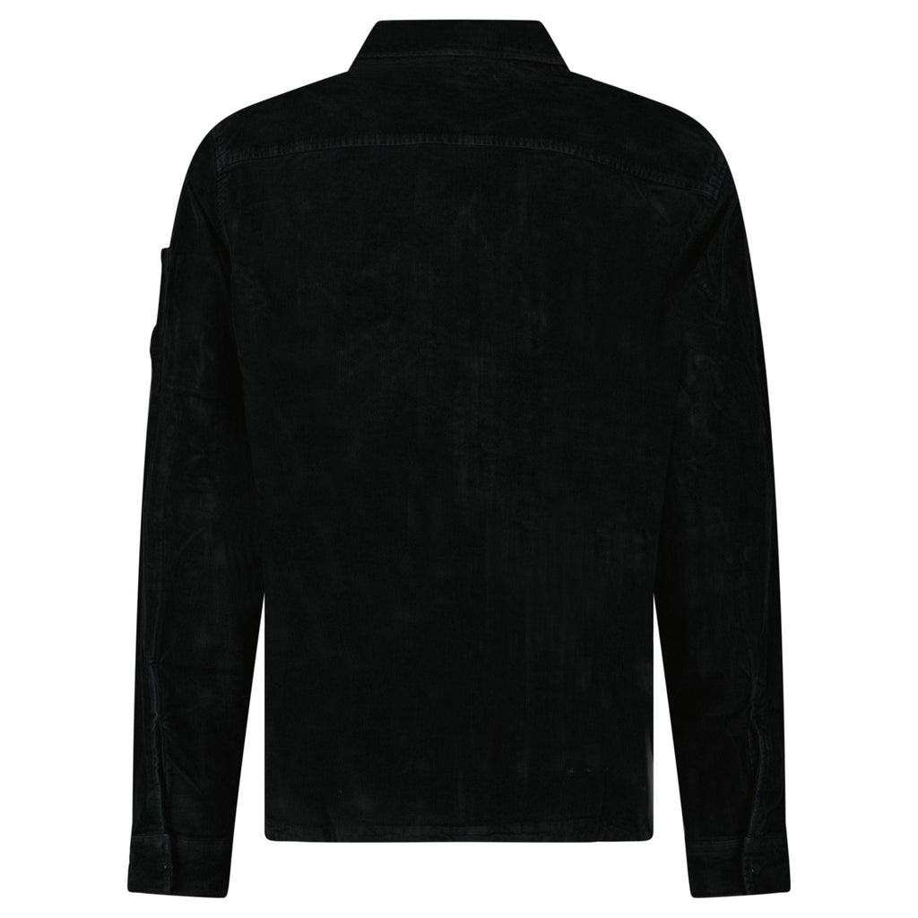 CP Company Corduroy Lens Zipped Overshirt in Black