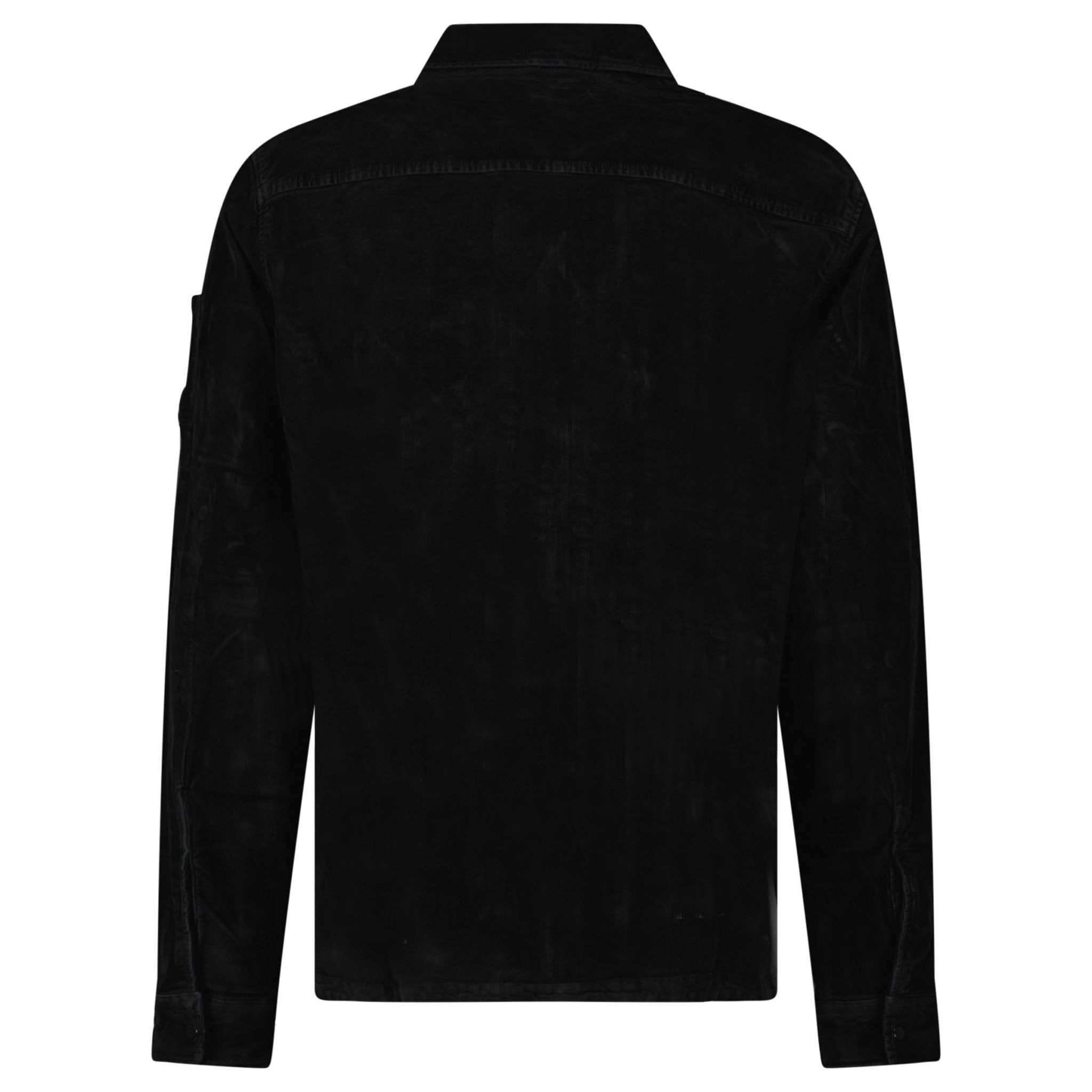 CP Company Corduroy Lens Zipped Overshirt in Black