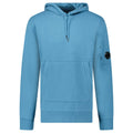 CP Company Diagonal Raised Fleece Hooded Lens Sweatshirt in Aegean Blue
