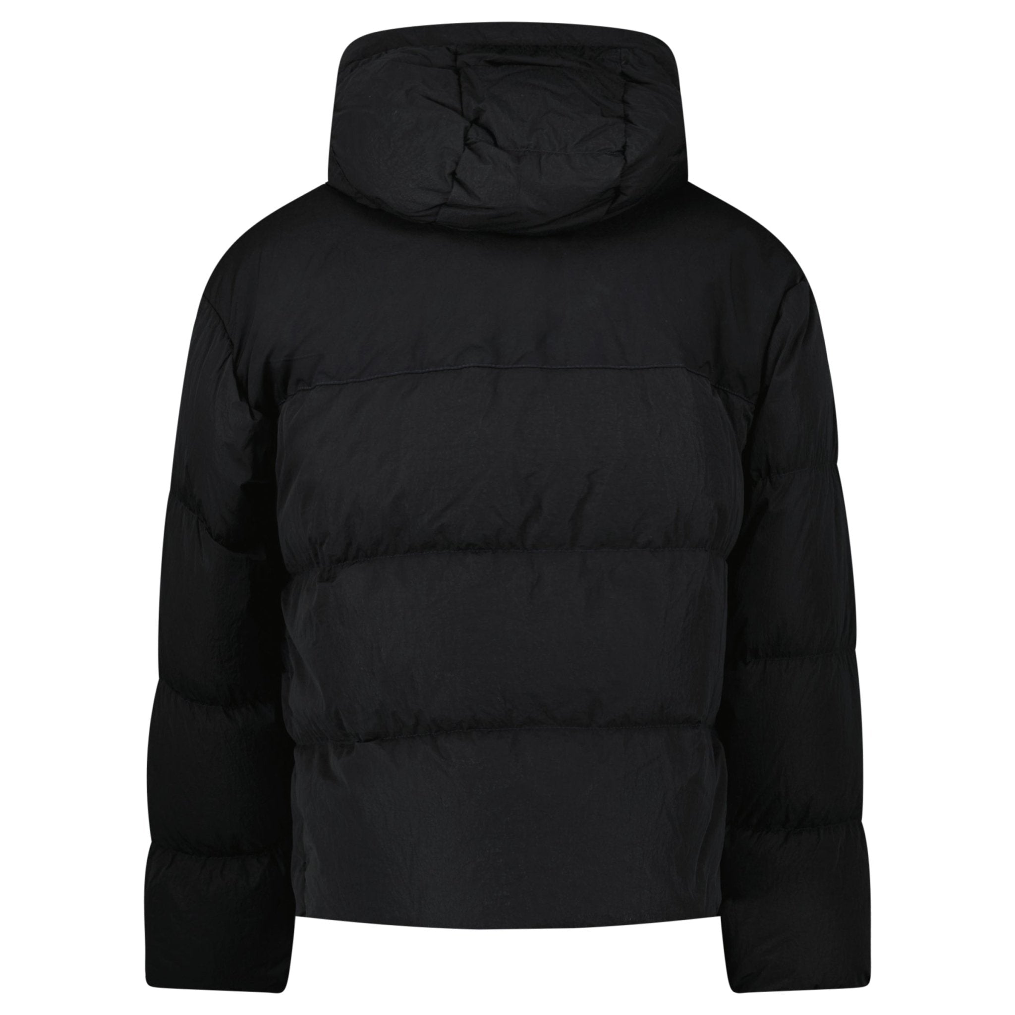 CP Company Eco-Chrome R Mixed Hooded Down Jacket in Black
