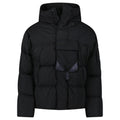 CP Company Eco-Chrome R Mixed Hooded Down Jacket in Black
