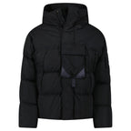 CP Company Eco-Chrome R Mixed Hooded Down Jacket in Black