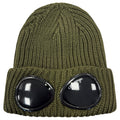 CP Company Goggle Beanie Hat in Extra Fine Merino Wool Ivy Green