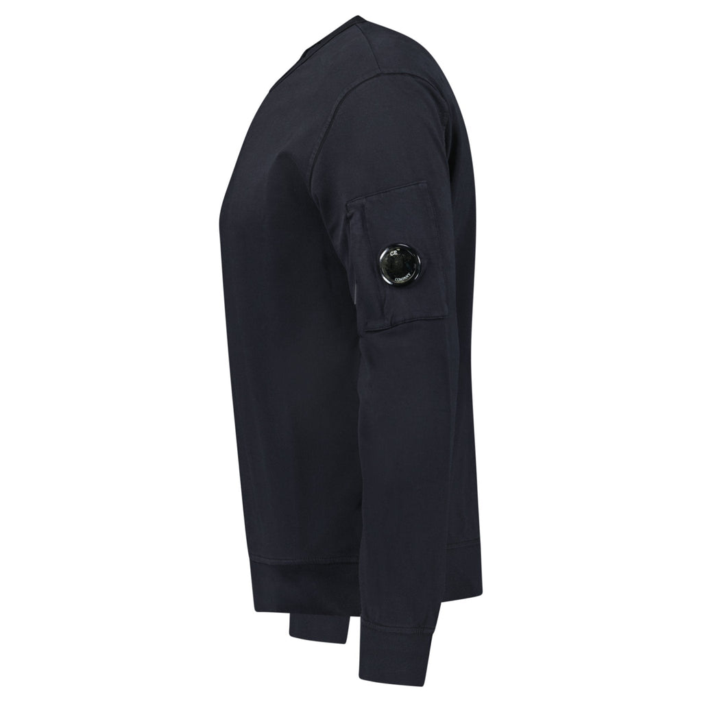 CP Company Lens Light Fleece Crewneck Sweatshirt Black
