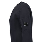 CP Company Lens Light Fleece Crewneck Sweatshirt Black