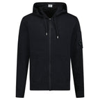 CP Company Light Fleece Lens Zip Hoodie Black