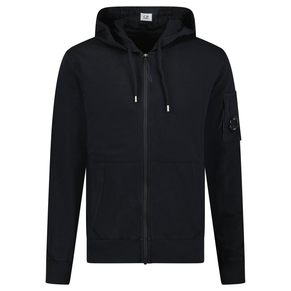 CP Company Light Fleece Lens Zip Hoodie Black