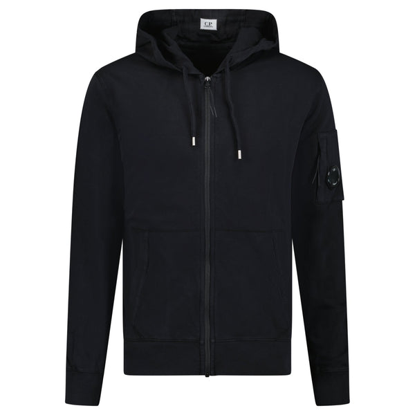 CP Company Light Fleece Lens Zip Hoodie Black