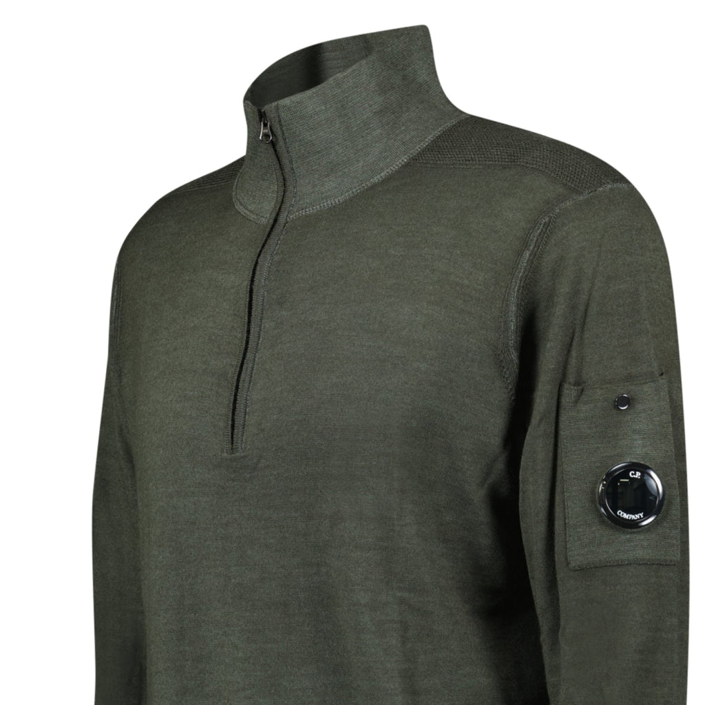 CP Company Merino Half-Zip Knitwear in Dark Shadow