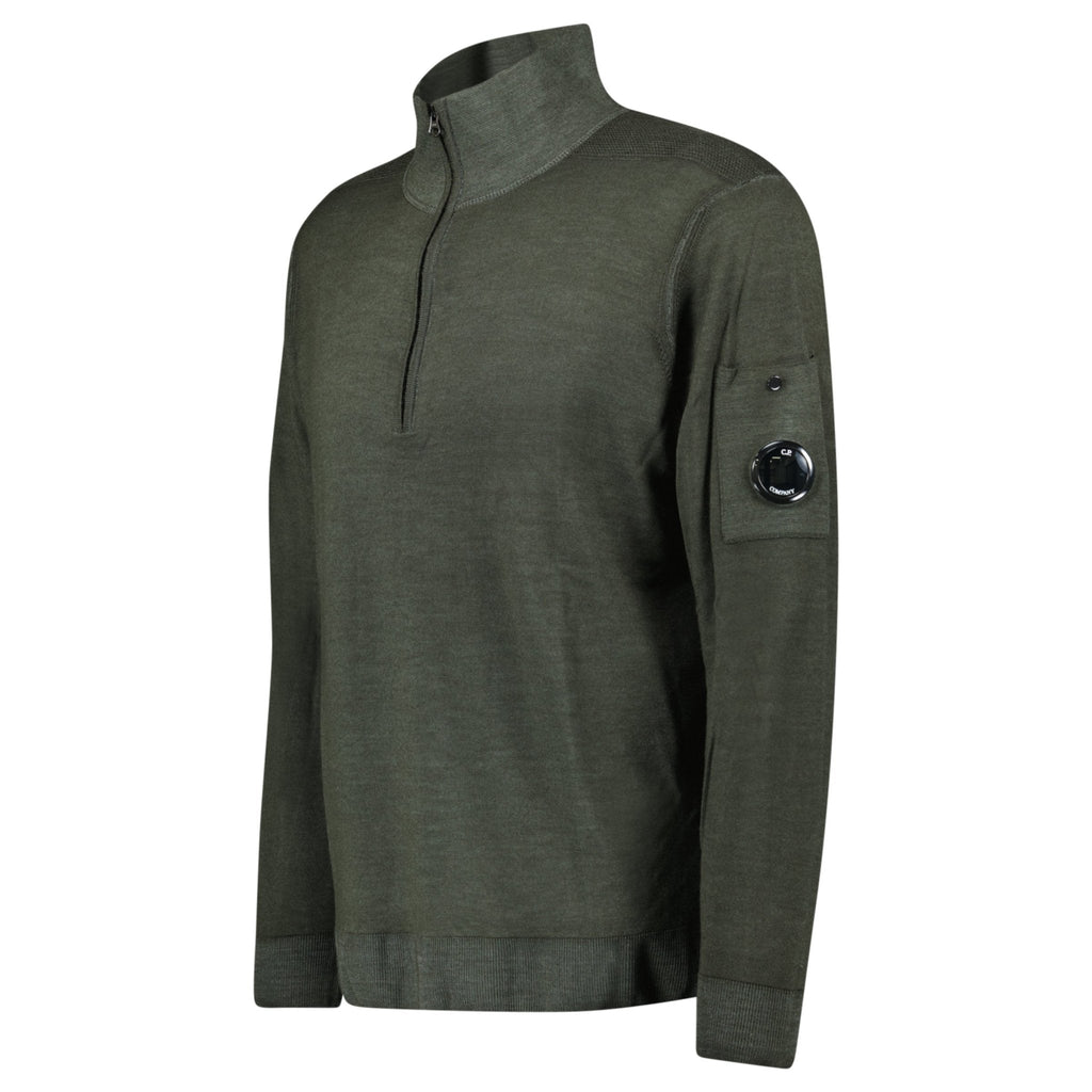 CP Company Merino Half-Zip Knitwear in Dark Shadow