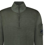 CP Company Merino Half-Zip Knitwear in Dark Shadow