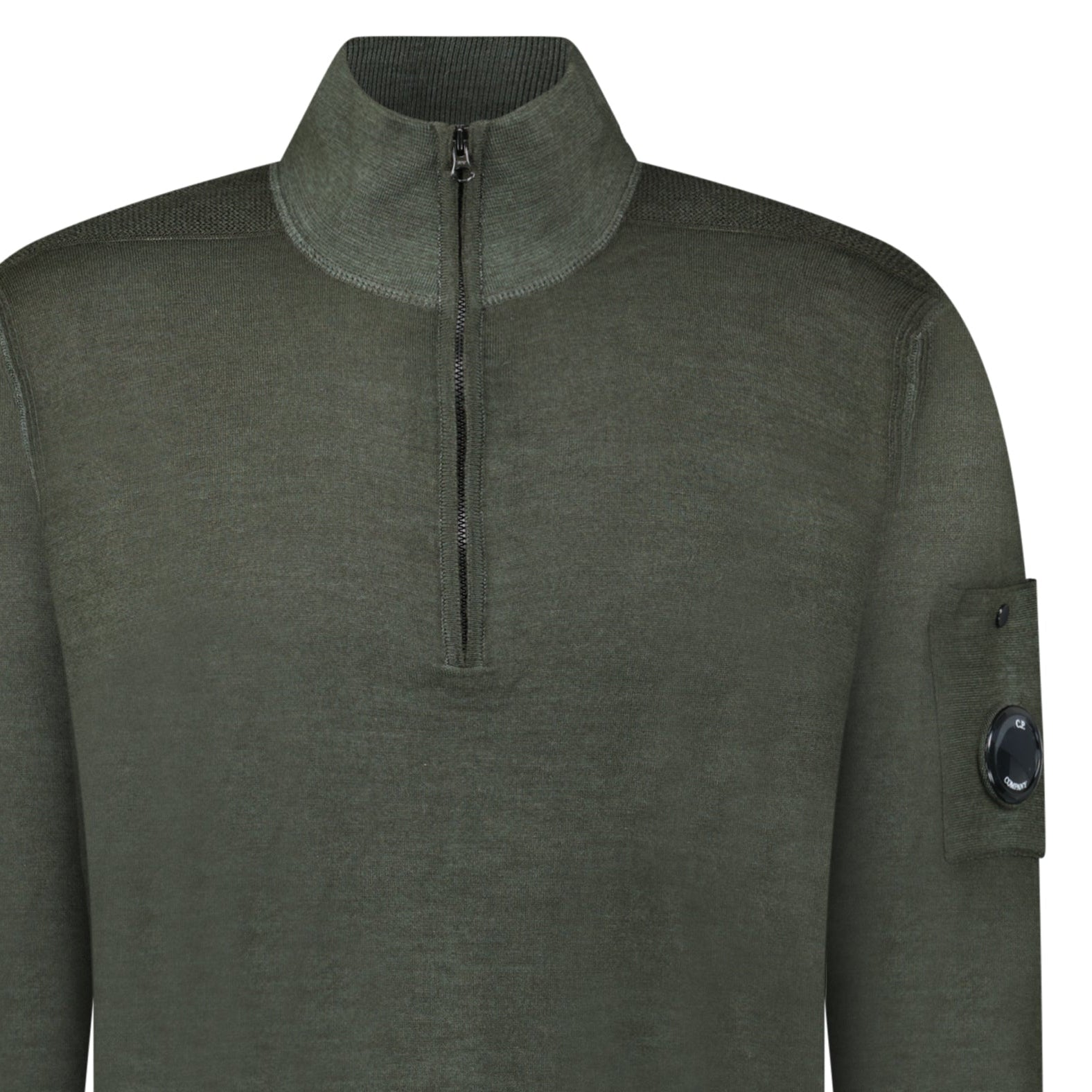 CP Company Merino Half-Zip Knitwear in Dark Shadow