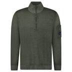 CP Company Merino Half-Zip Knitwear in Dark Shadow