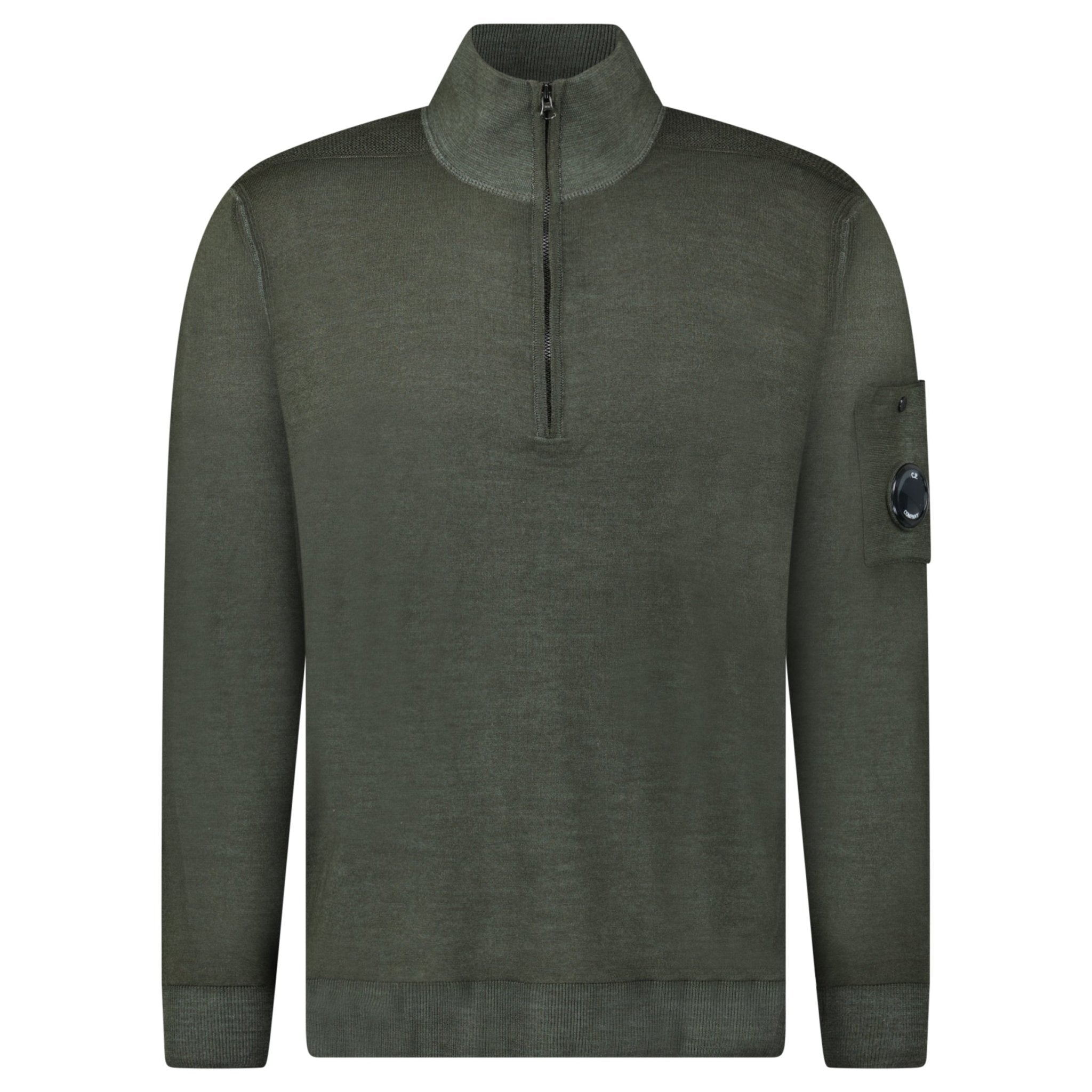CP Company Merino Half-Zip Knitwear in Dark Shadow