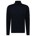 CP Company Re-Wool Half Lens Zip Sweater Navy