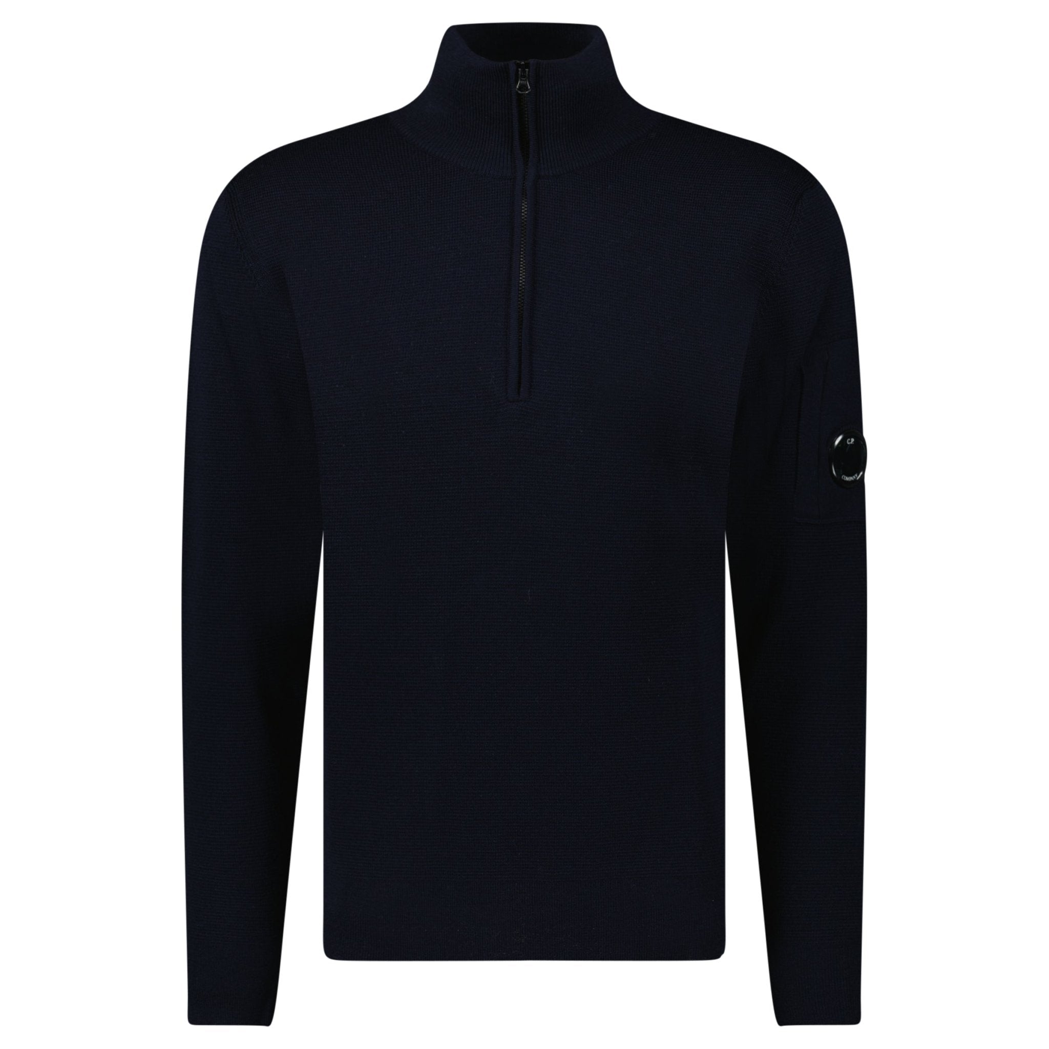 CP Company Re-Wool Half Lens Zip Sweater Navy
