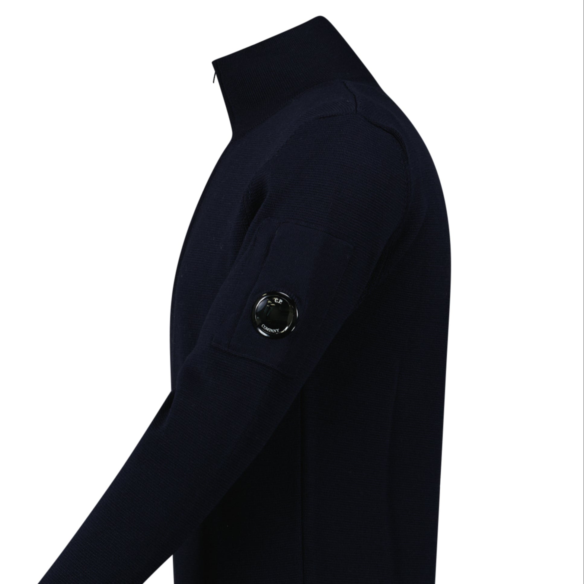 CP Company Re-Wool Half Lens Zip Sweater Navy