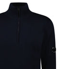 CP Company Re-Wool Half Lens Zip Sweater Navy