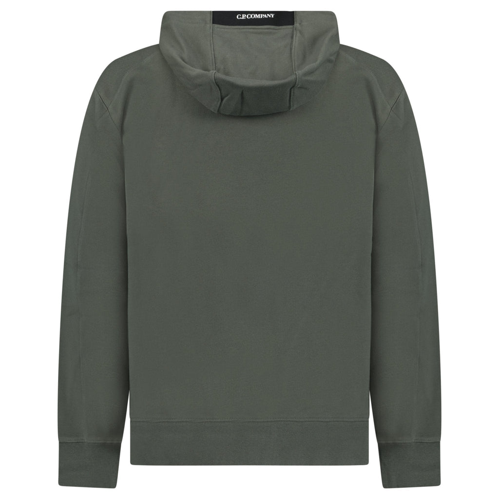 CP Company Diagonal Raised Fleece Hooded Lens Sweatshirt in Gunmetal Grey