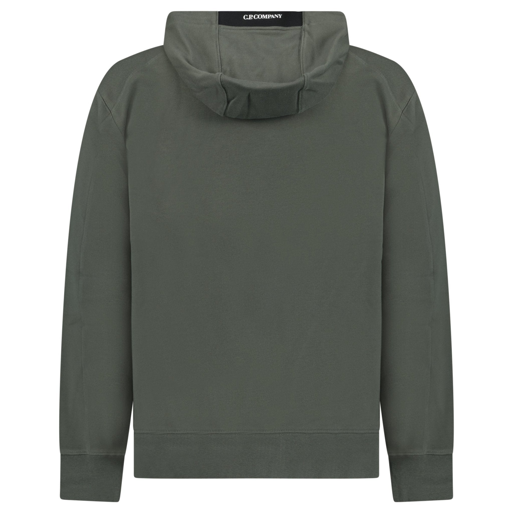 CP Company Diagonal Raised Fleece Hooded Lens Sweatshirt in Gunmetal Grey