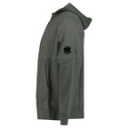 CP Company Diagonal Raised Fleece Hooded Lens Sweatshirt in Gunmetal Grey