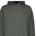 CP Company Diagonal Raised Fleece Hooded Lens Sweatshirt in Gunmetal Grey