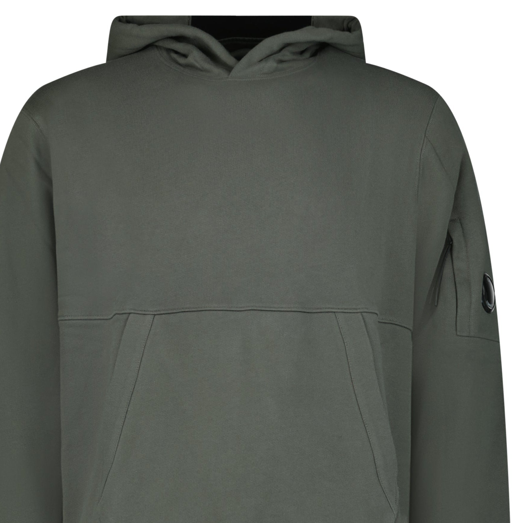 CP Company Diagonal Raised Fleece Hooded Lens Sweatshirt in Gunmetal Grey