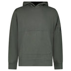 CP Company Diagonal Raised Fleece Hooded Lens Sweatshirt in Gunmetal Grey