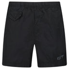 CP Company Eco-Chrome R Logo Embroidery Swim Shorts in Black