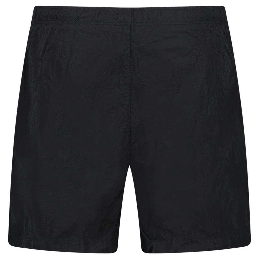 CP Company Eco-Chrome R Logo Embroidery Swim Shorts in Black