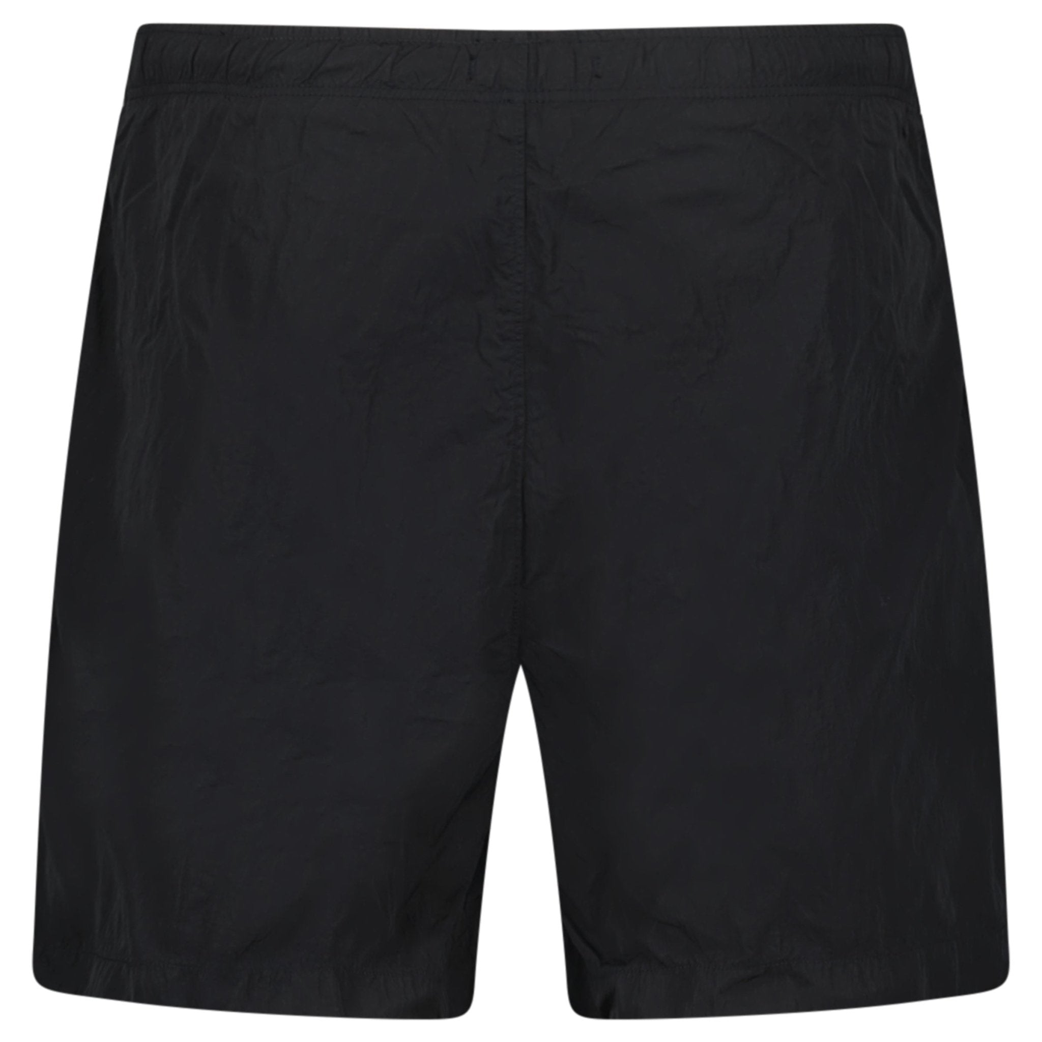 CP Company Eco-Chrome R Logo Embroidery Swim Shorts in Black