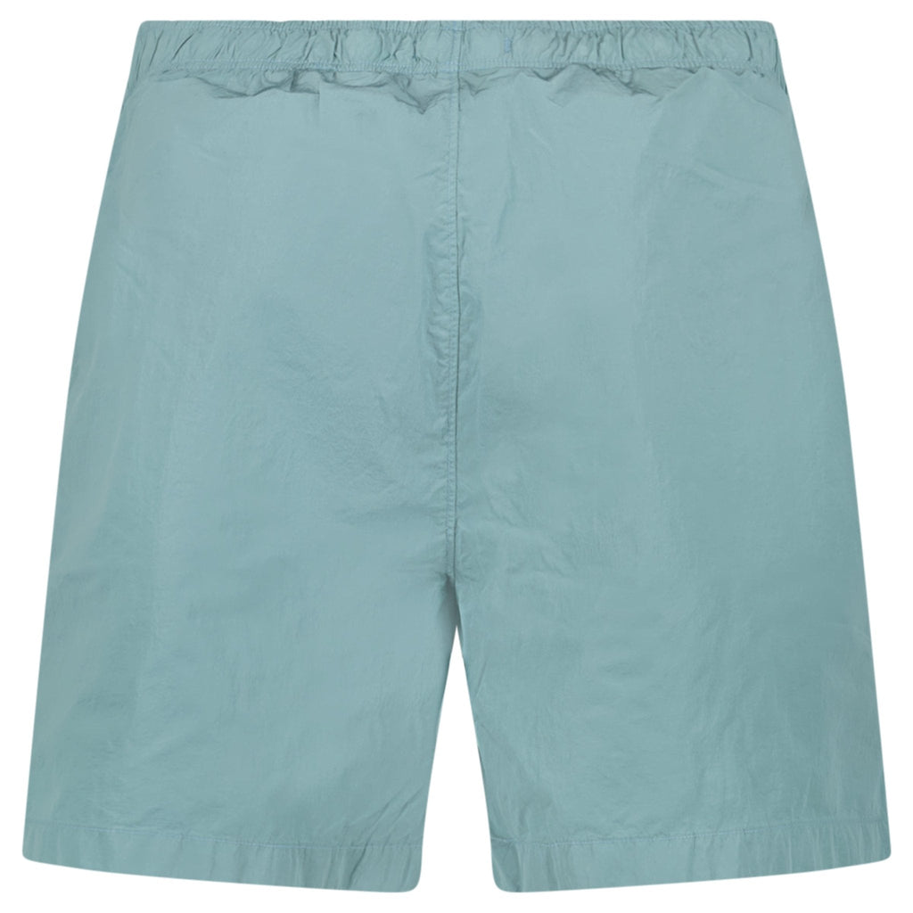 CP Company Eco-Chrome R Logo Embroidery Swim Shorts in Silver Blue
