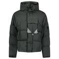 CP Company Eco-Chrome R Mixed Hooded Down Jacket in Dark Shadow