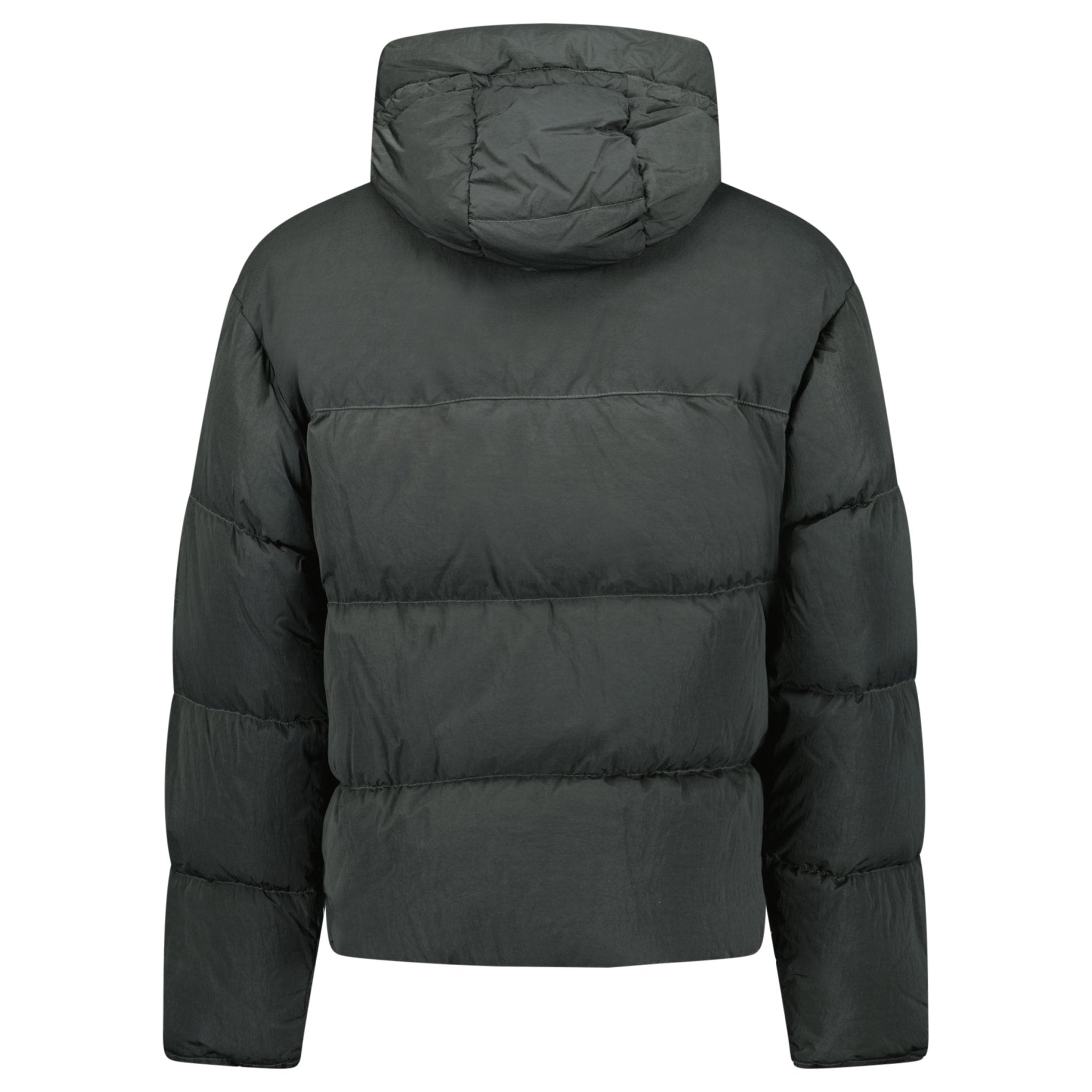 CP Company Eco-Chrome R Mixed Hooded Down Jacket in Dark Shadow
