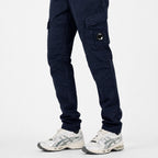 CP Company Ergonomic Stretch Sateen Cargo Lens Pants in Total Eclipse