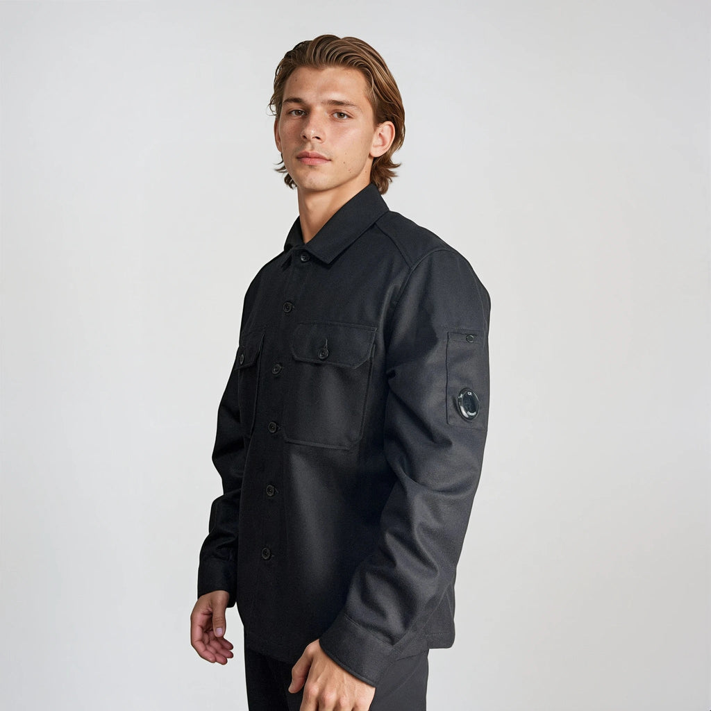 CP Company Felt Lens Overshirt in Black