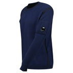 CP Company Fleece Knit Crewneck Vanisé Lens Knit Jumper Estate Blue