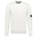 CP Company Fleece Knit Crewneck Vanisé Lens Knit Jumper White Melange