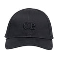 CP Company Gabardine Logo Cap in Black