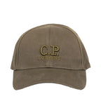 CP Company Gabardine Logo Cap in Ivy Green