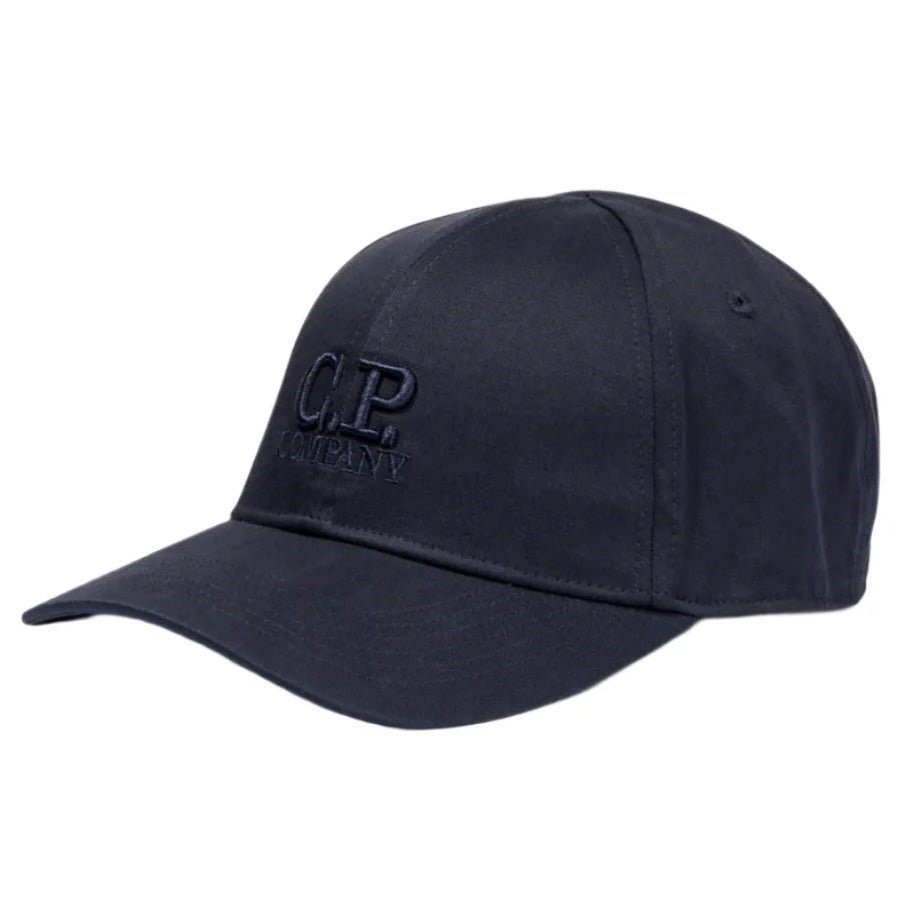 CP Company Gabardine Logo Cap in Navy