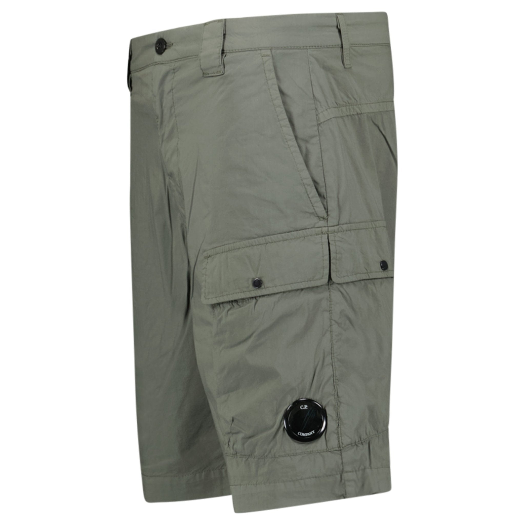 CP Company 50 Fili Lens Cargo Shorts in Thyme