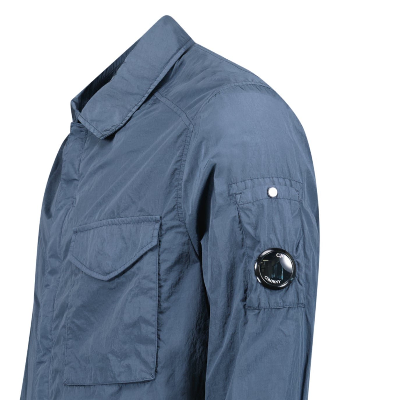 CP Company Lens Chrome-R Button Overshirt Jacket in India Ink