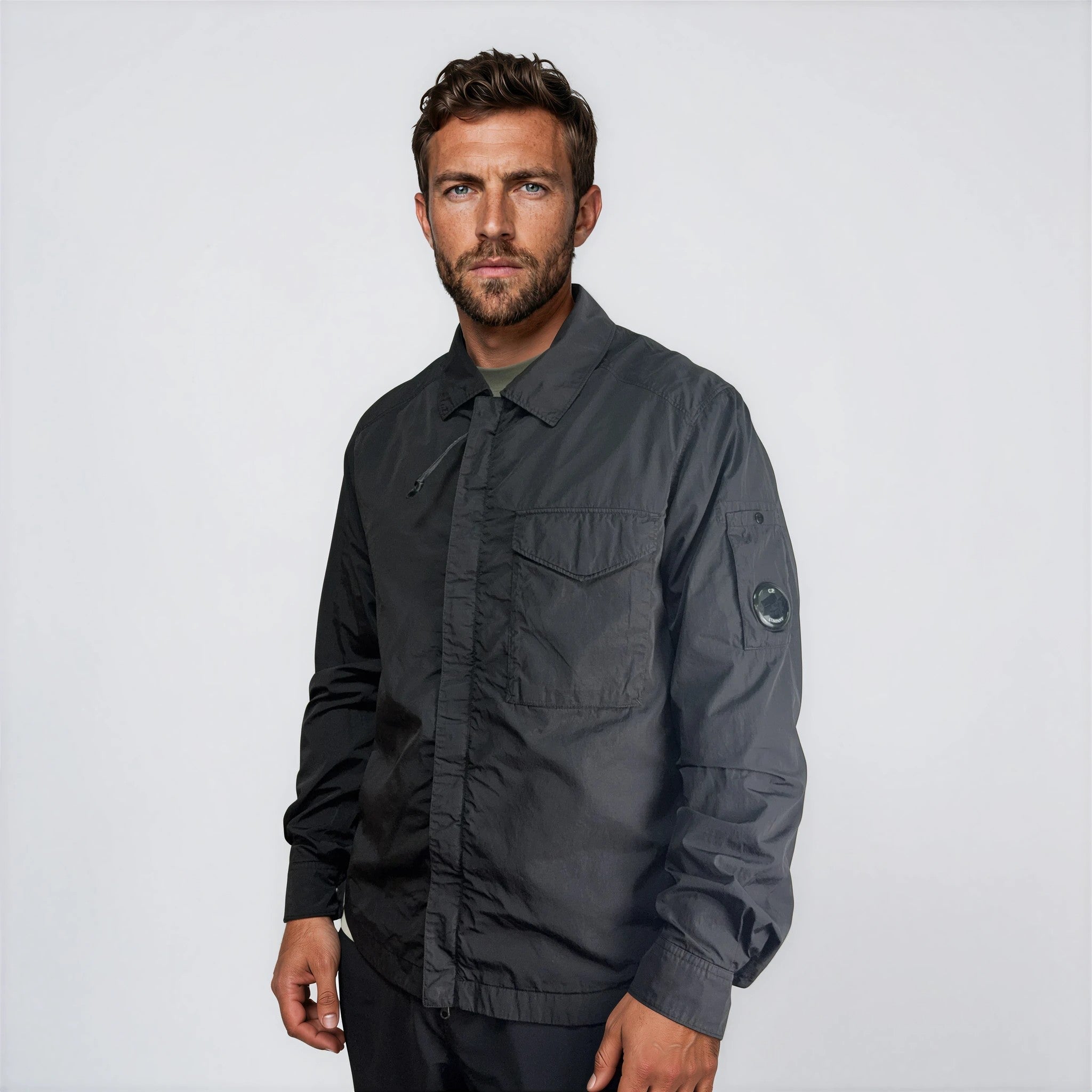 CP Company Lens Chrome-R Zip-Up Jacket Black