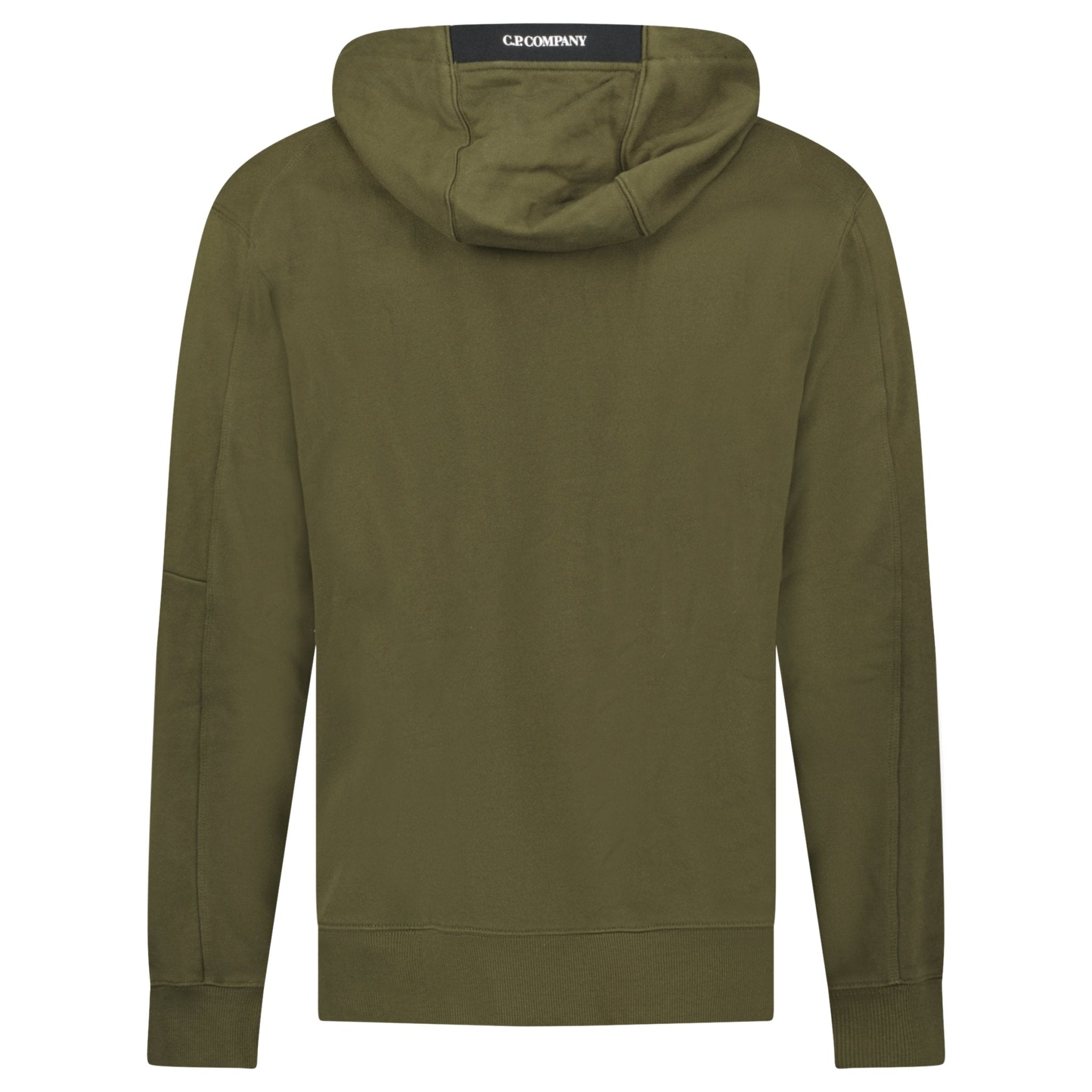 CP Company Micro Lens Diagonal Raised Hoodie Ivy Green
