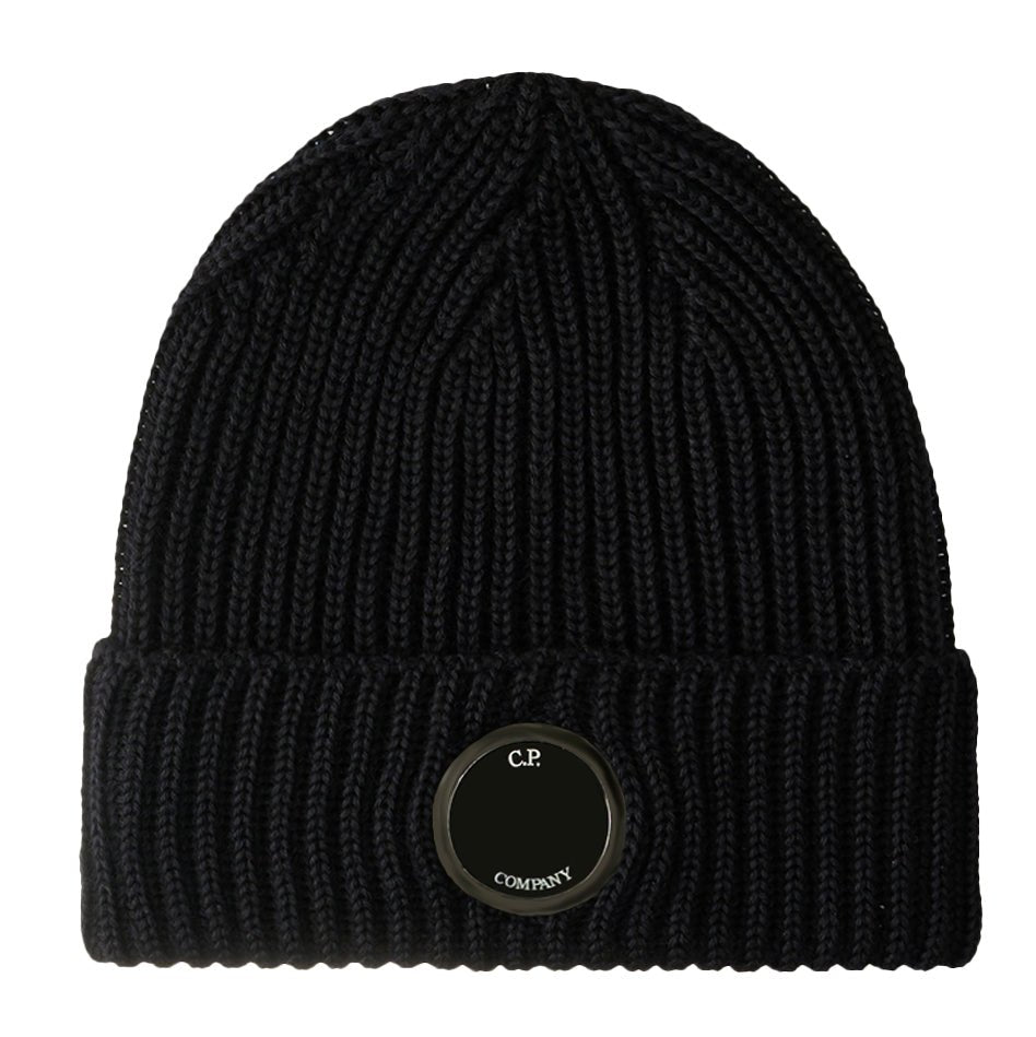CP Company Lens Extra Fine Merino Wool Beanie Navy