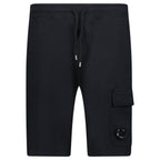CP Company Light Fleece Lens Sweat Shorts Black